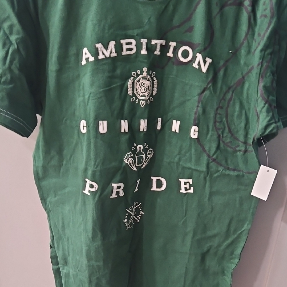 Universal Harry Potter Slytherin Green Graphic Tee with White Accents